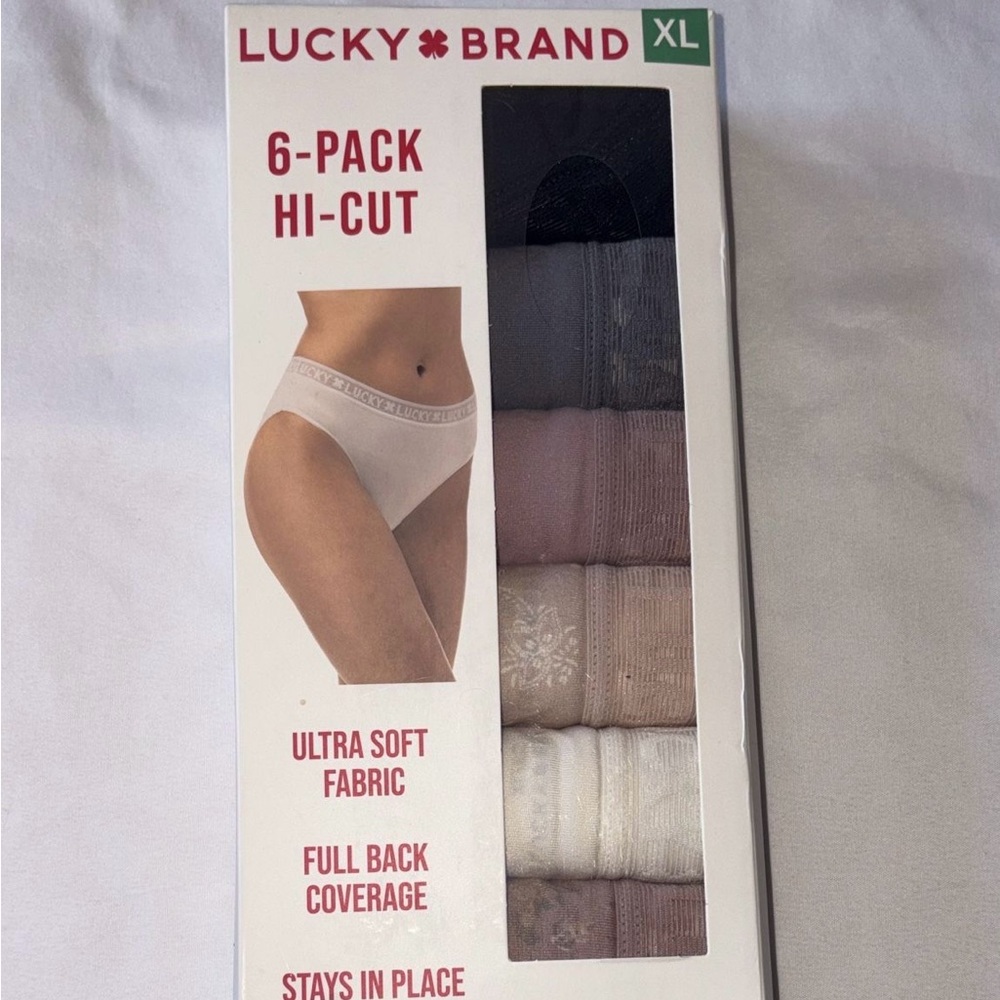 Lucky Brand Women's Hi-Cut Underwear 6-Pack - Neutral Tones Xl